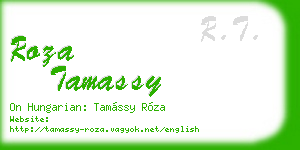 roza tamassy business card