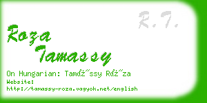 roza tamassy business card